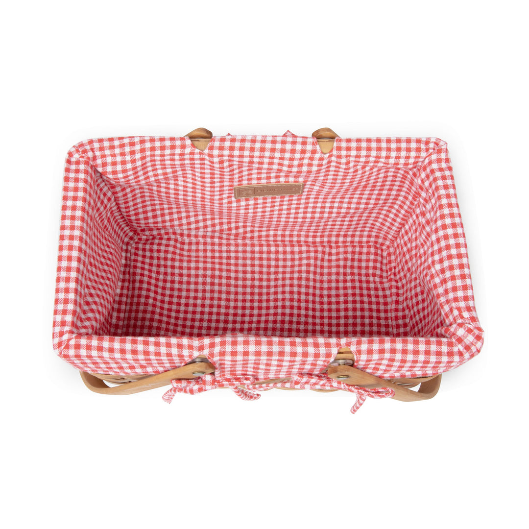 Farmhouse Basket - Red and White Gingham Basket Empty - Bonjour Fête 