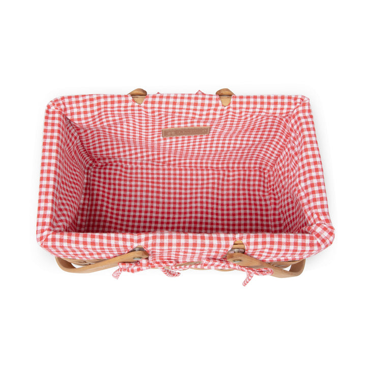 Farmhouse Basket - Red and White Gingham Basket Empty - Bonjour Fête 