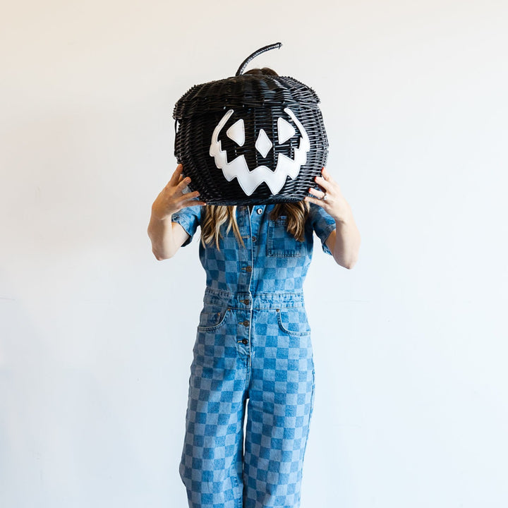 BLACK JACK-O-LANTERN PICNIC BASKET Bonjour Fete Bonjour Fete - Party Supplies