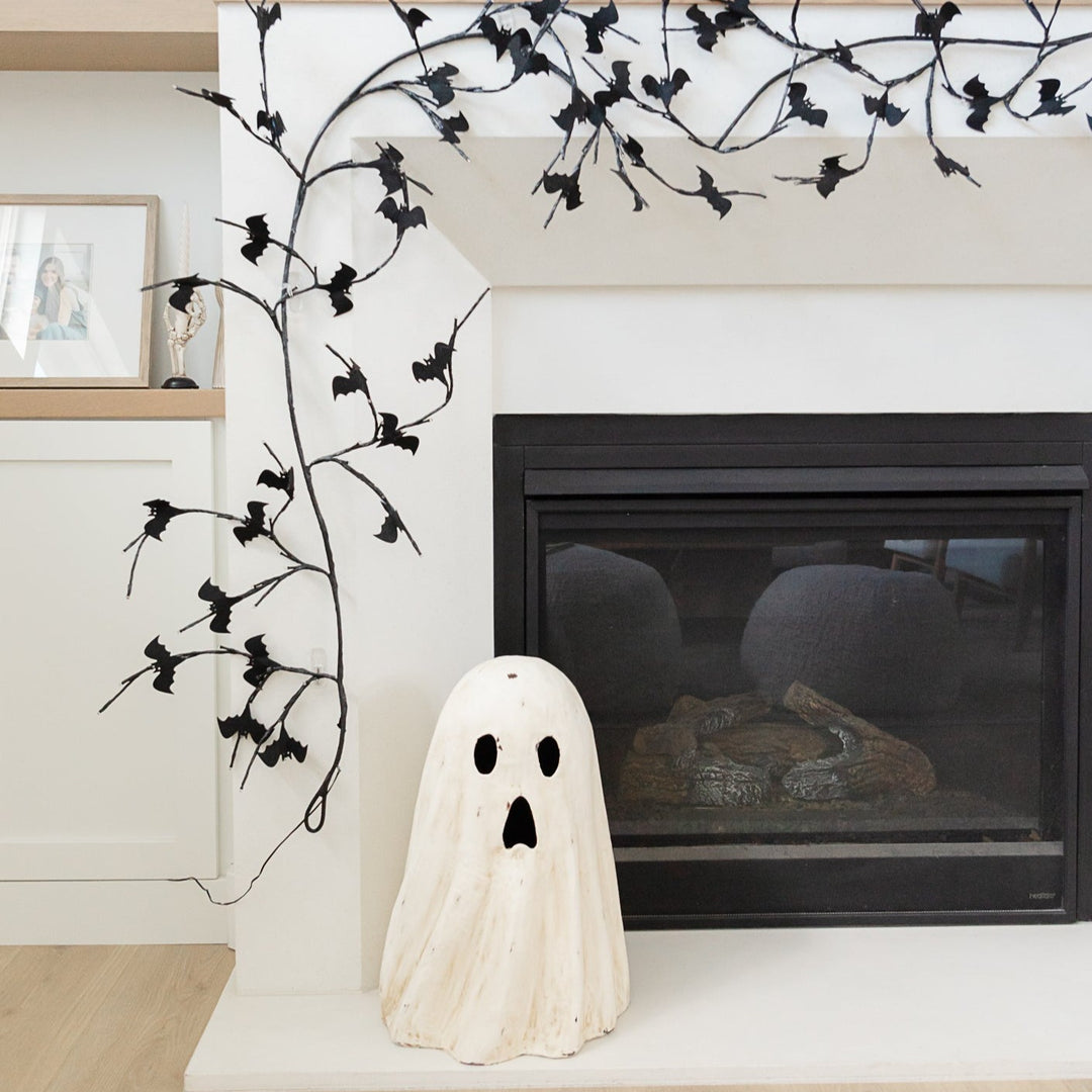 BETHANY LOWE GHOST LUMINARY LARGE PAPER MACHE Bethany Lowe Designs Halloween Home Decor Bonjour Fete - Party Supplies