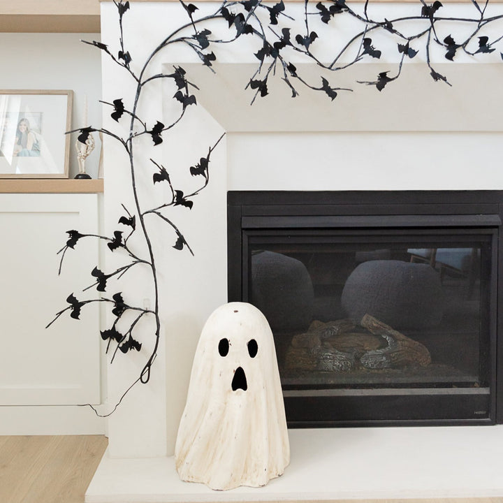 BETHANY LOWE GHOST LUMINARY LARGE PAPER MACHE Bethany Lowe Designs Halloween Home Decor Bonjour Fete - Party Supplies