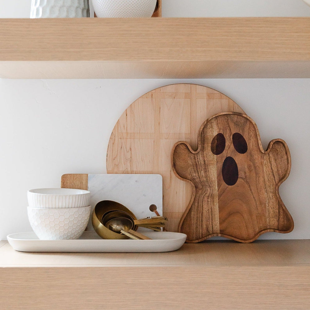 GHOST SHAPED CHARCUTERIE SERVING BOARD WITH SPREADER C&F Home Halloween Home Decor Bonjour Fete - Party Supplies