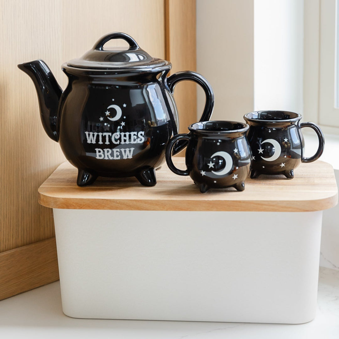 Witches Brew Black Ceramic Tea Pot