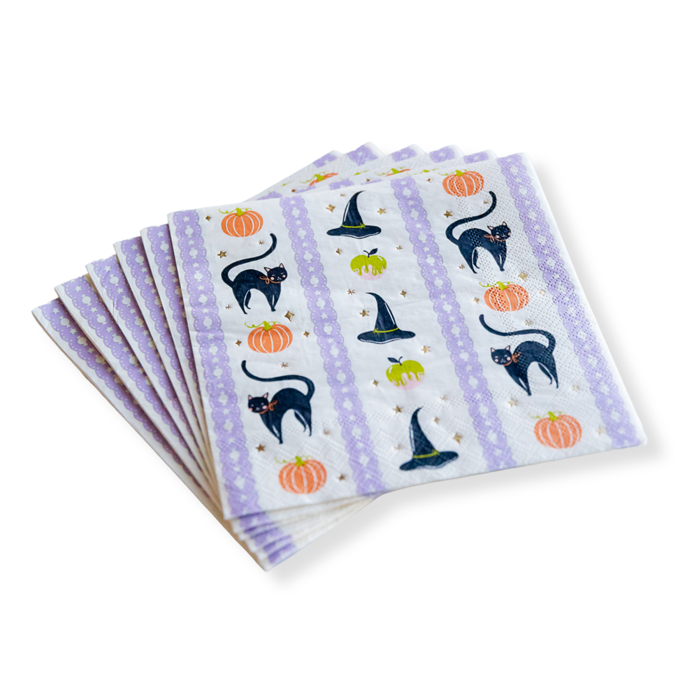 FRILLS & THRILLS HALLOWEEN LARGE NAPKINS Bonjour Fete Napkins FRILLS & THRILLS HALLOWEEN LARGE NAPKINS Bonjour Fete - Party Supplies