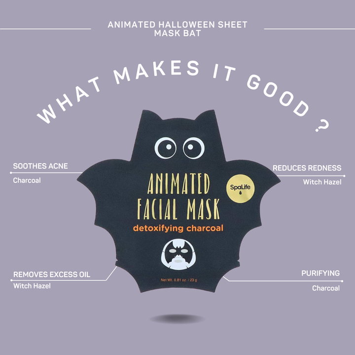 HALLOWEEN SKINCARE SHEET MASK My Spa Life Halloween Party Favors & Boo Baskets Bonjour Fete - Party Supplies