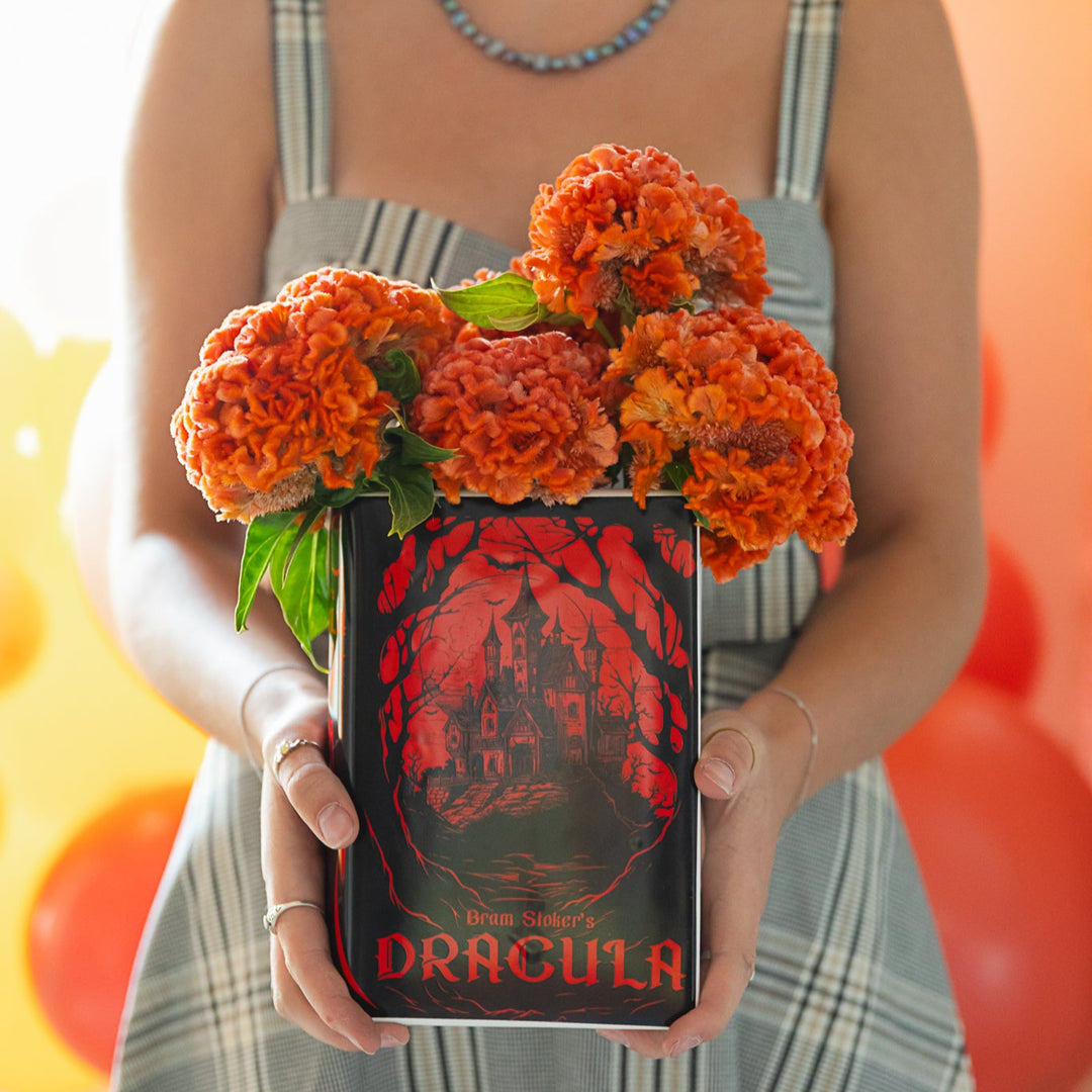DRACULA LARGE BOOK VASE Steel Mill and Co. Halloween Home Decor DRACULA LARGE BOOK VASE Bonjour Fete - Party Supplies