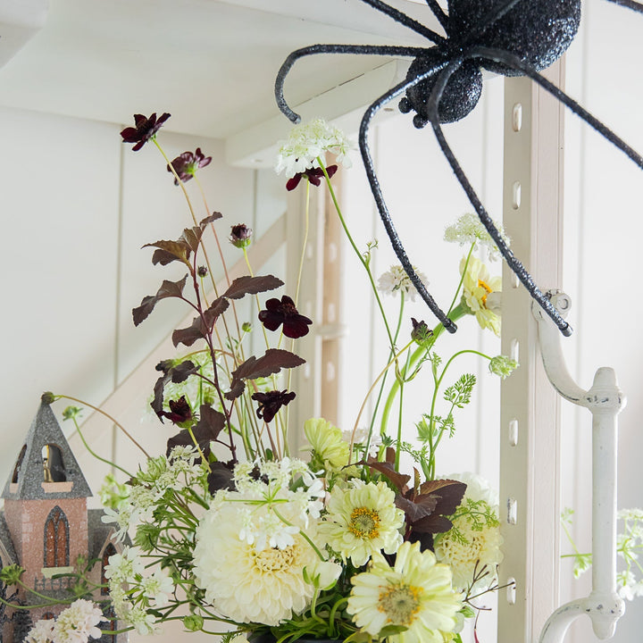 BLACK GLITTER SPIDER DECORATION Allstate Floral Halloween Home Decor BLACK GLITTER SPIDER DECORATION Bonjour Fete - Party Supplies