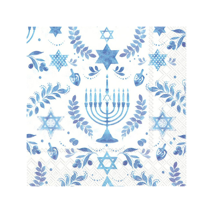 HANUKKAH PAPER COCKTAIL NAPKINS Boston International Hanukkah Bonjour Fete - Party Supplies