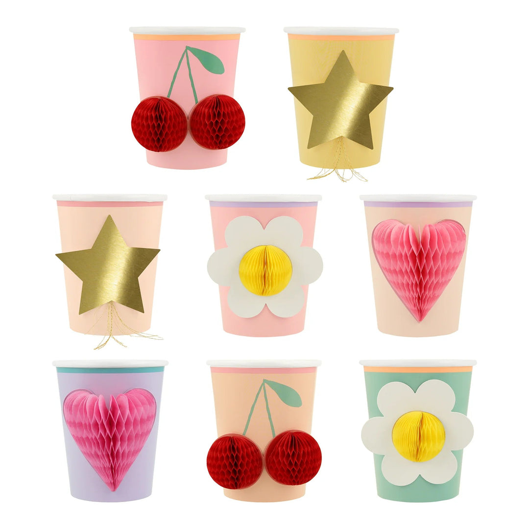 HAPPY ICON CUPS Meri Meri Cups Bonjour Fete - Party Supplies