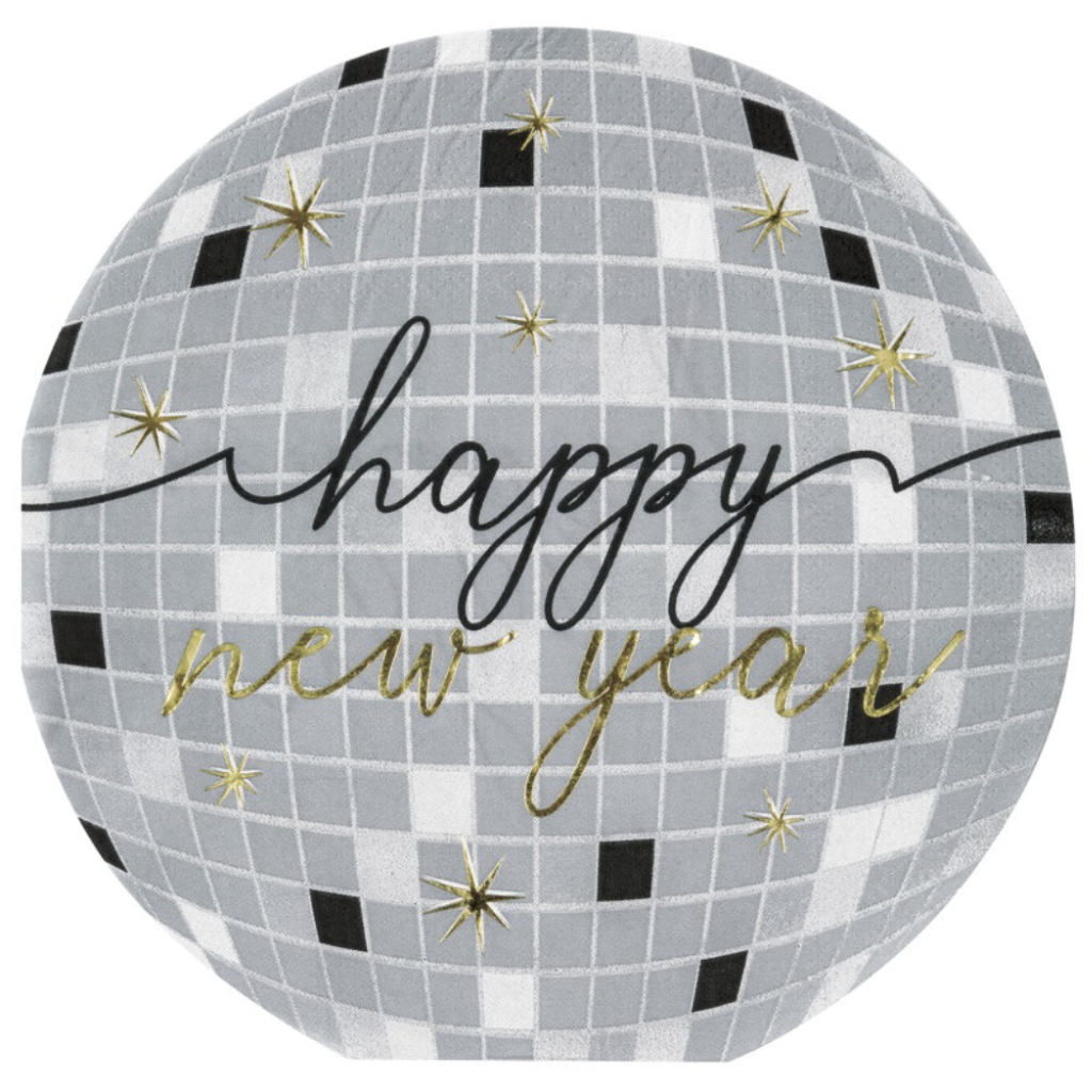 HAPPY NEW YEAR DISCO BALL NAPKINS Bonjour Fête  Bonjour Fete - Party Supplies