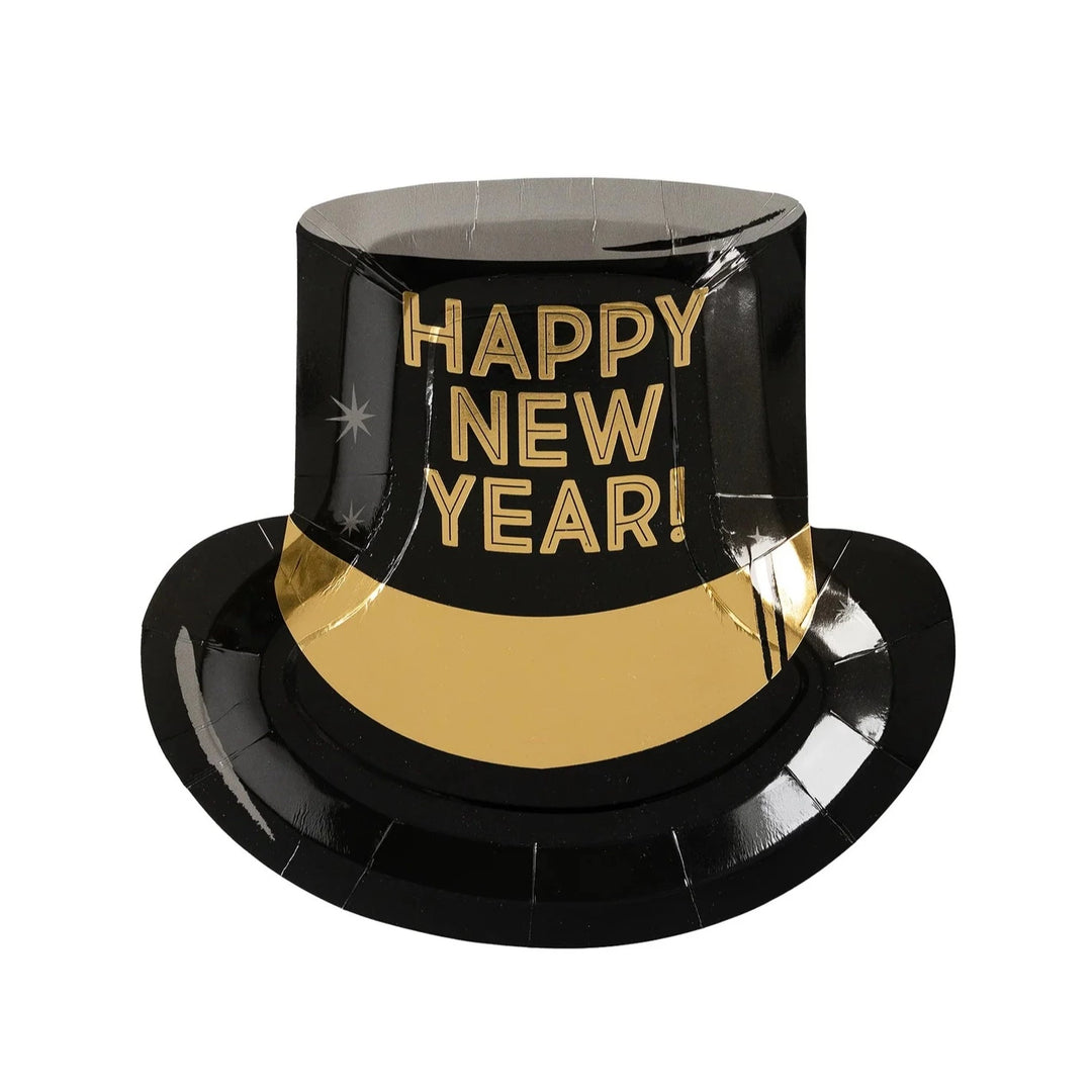 Happy New Year Hat Shaped Plates Bonjour Fete Party Supplies New Year's Eve Party Supplies