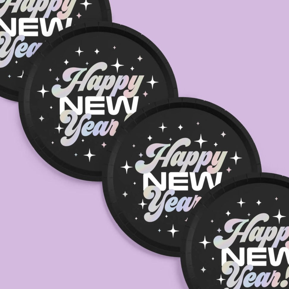 Happy New Year Plates Bonjour Fete Party Supplies New Years Eve Party Supplies