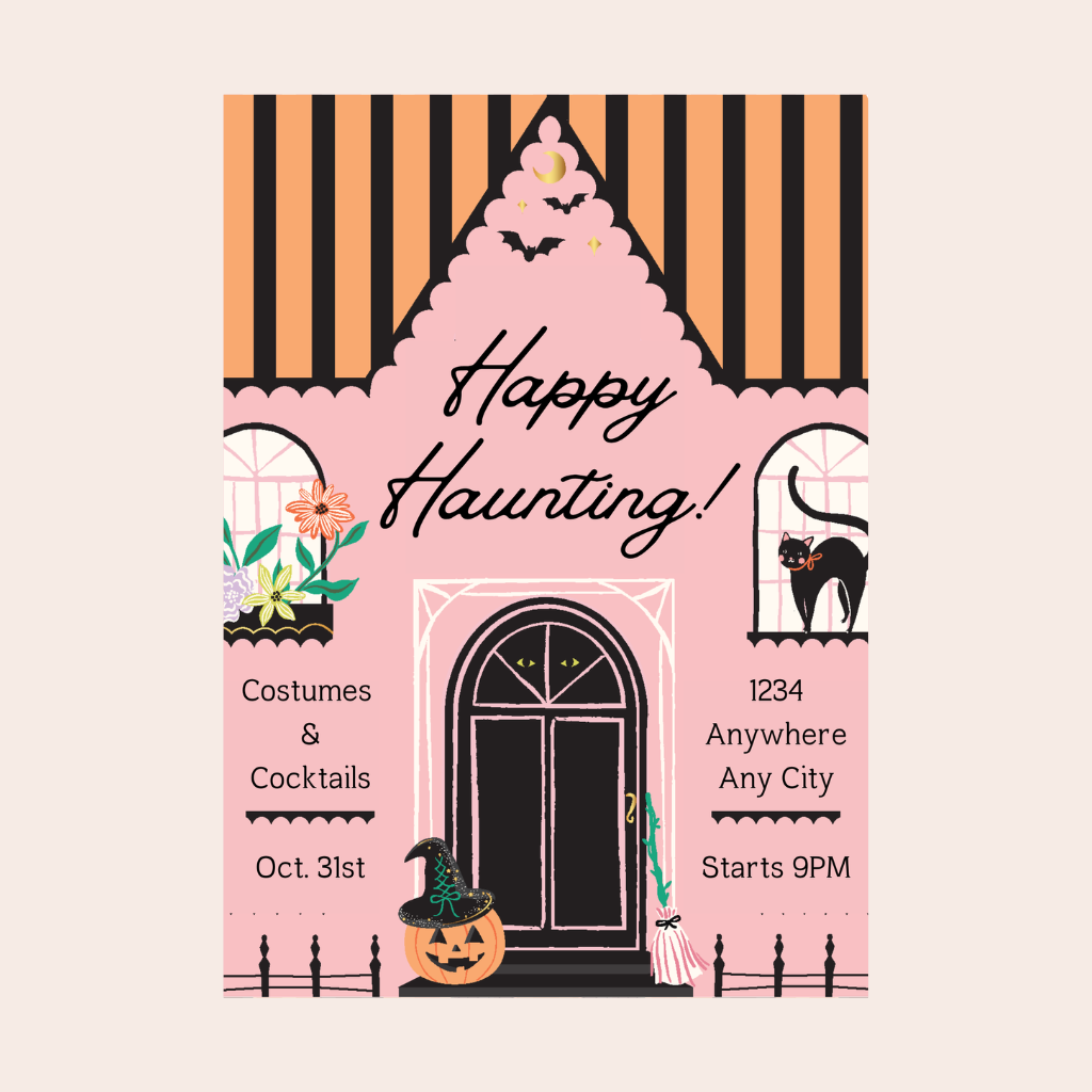 HAPPY HAUNTING DIGITAL PARTY INVITATION DOWNLOAD Bonjour Fête HAPPY HAUNTING DIGITAL PARTY INVITATION DOWNLOAD Bonjour Fete - Party Supplies