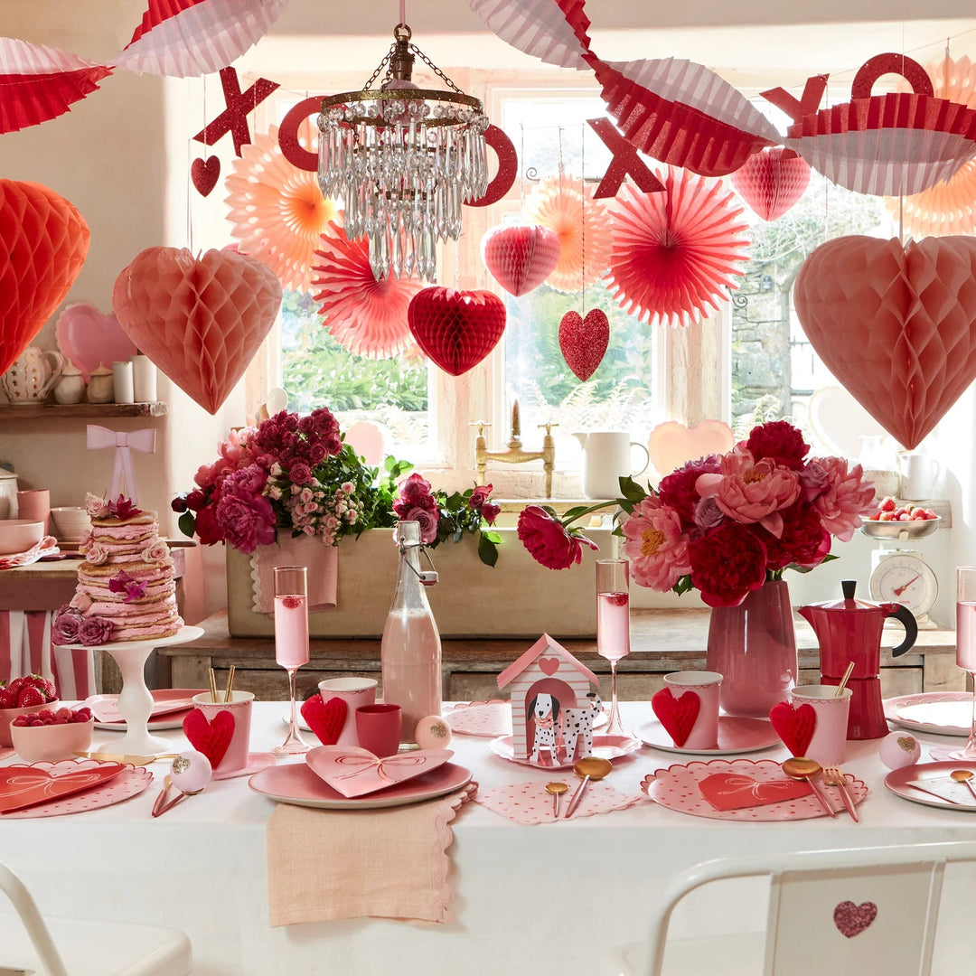 HEART HONEYCOMB CUPS Meri Meri Bonjour Fete - Party Supplies