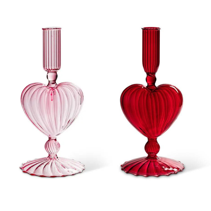 HEART TAPER CANDLE HOLDER Abbott Valentine's Day Decor HEART TAPER CANDLE HOLDER Bonjour Fete - Party Supplies