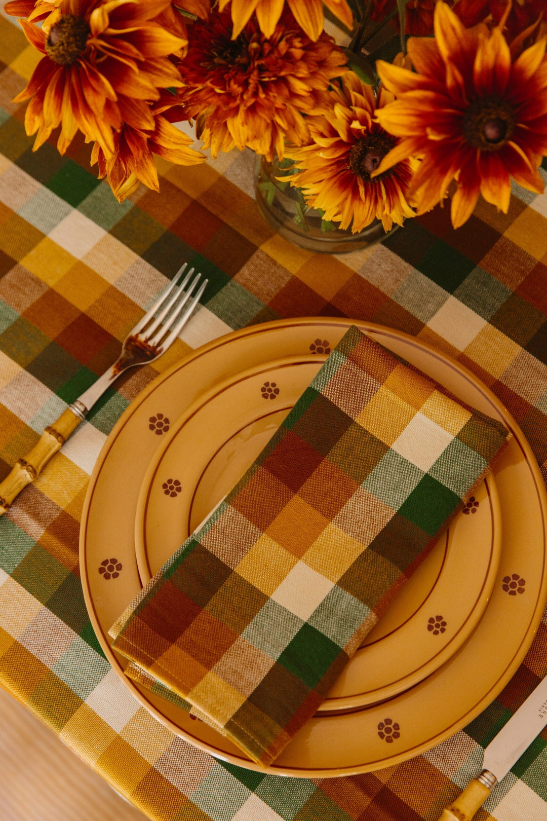 GINGHAM - Oak Napkins Heather Taylor Home simple GINGHAM - Oak Napkins Bonjour Fete - Party Supplies