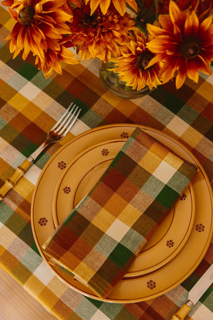 GINGHAM - Oak Napkins Heather Taylor Home simple GINGHAM - Oak Napkins Bonjour Fete - Party Supplies