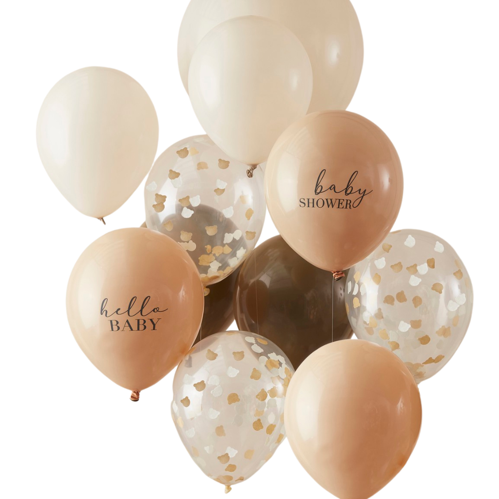NEUTRAL HELLO BABY BALLOON BOUQUET Ginger Ray UK Bonjour Fete - Party Supplies