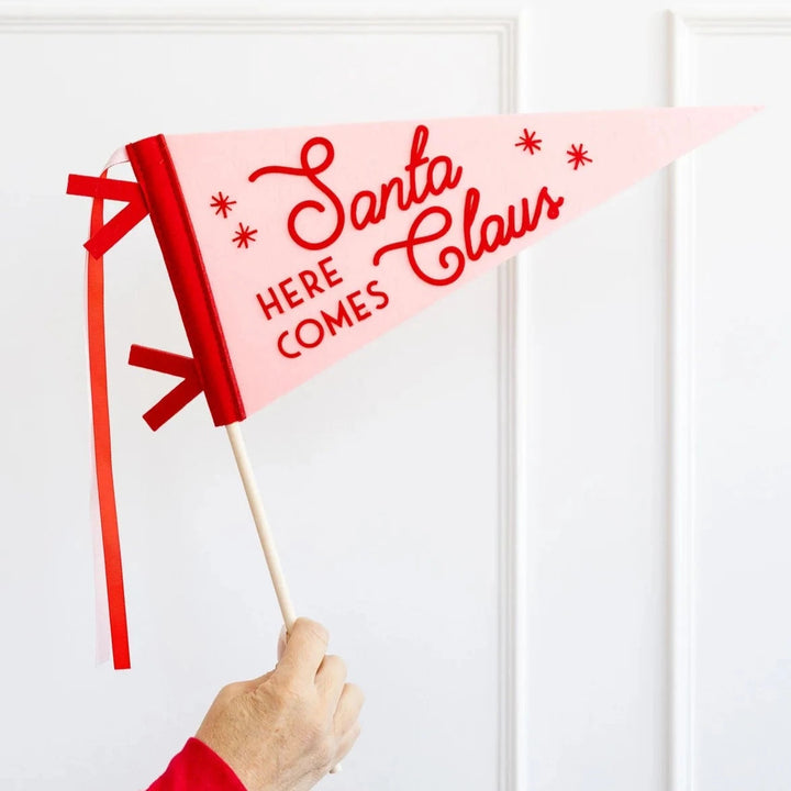 Here Comes Santa Felt Pennant Flag Bonjour Fete Party Supplies Christmas Holiday Party Decorations