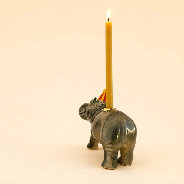 Hippo Cake Topper | Porcelain Party Animal | Candle Holder