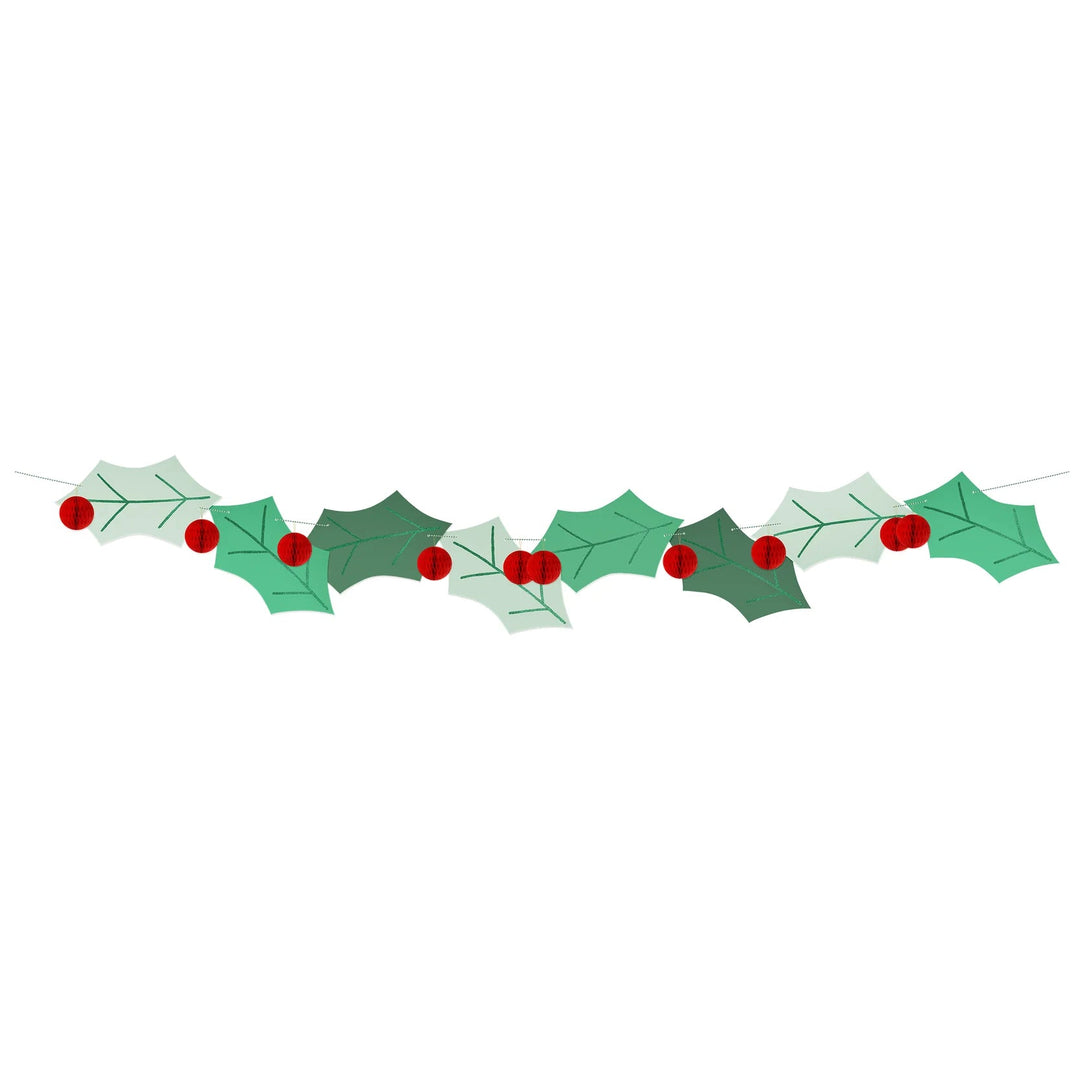 HOLLY HONEYCOMB GARLAND Meri Meri Bonjour Fete - Party Supplies