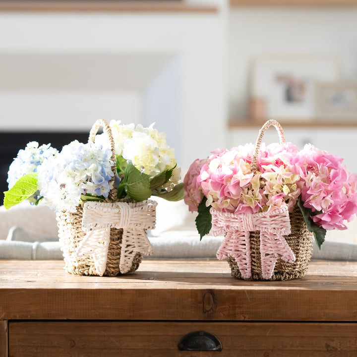 WICKER BOW EASTER BASKET Mud Pie Easter Baskets WICKER BOW EASTER BASKET Bonjour Fete - Party Supplies