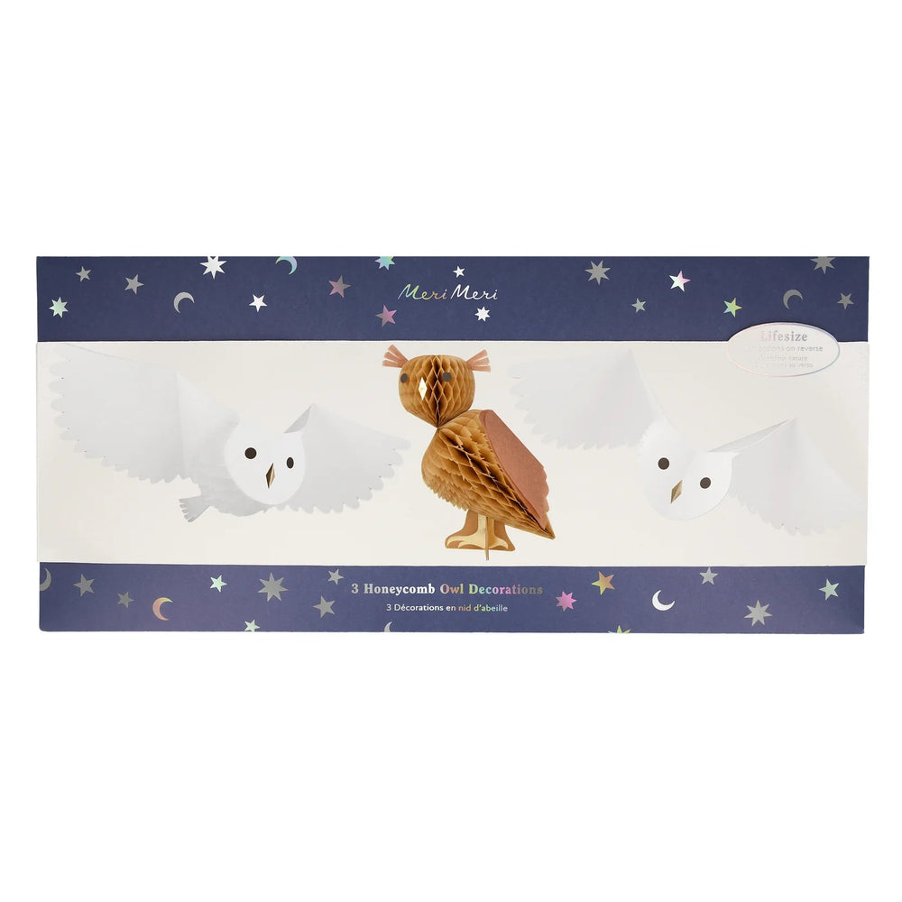 HONEYCOMB OWLS Meri Meri Bonjour Fete - Party Supplies