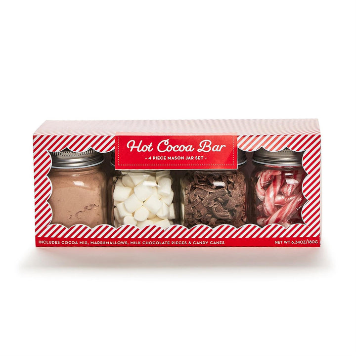 HOT COCOA BAR MASON JAR SET Two's Company Christmas Candy Bonjour Fete - Party Supplies