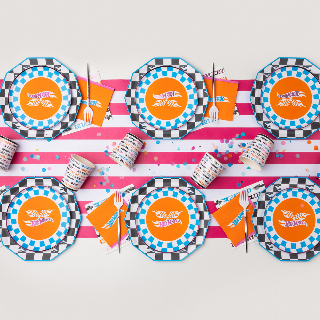 HAUTE PINK SIGNATURE CABANA STRIPE TABLE RUNNER Bonjour Fête Table Covers & Placemats HAUTE PINK SIGNATURE CABANA STRIPE TABLE RUNNER Bonjour Fete - Party Supplies