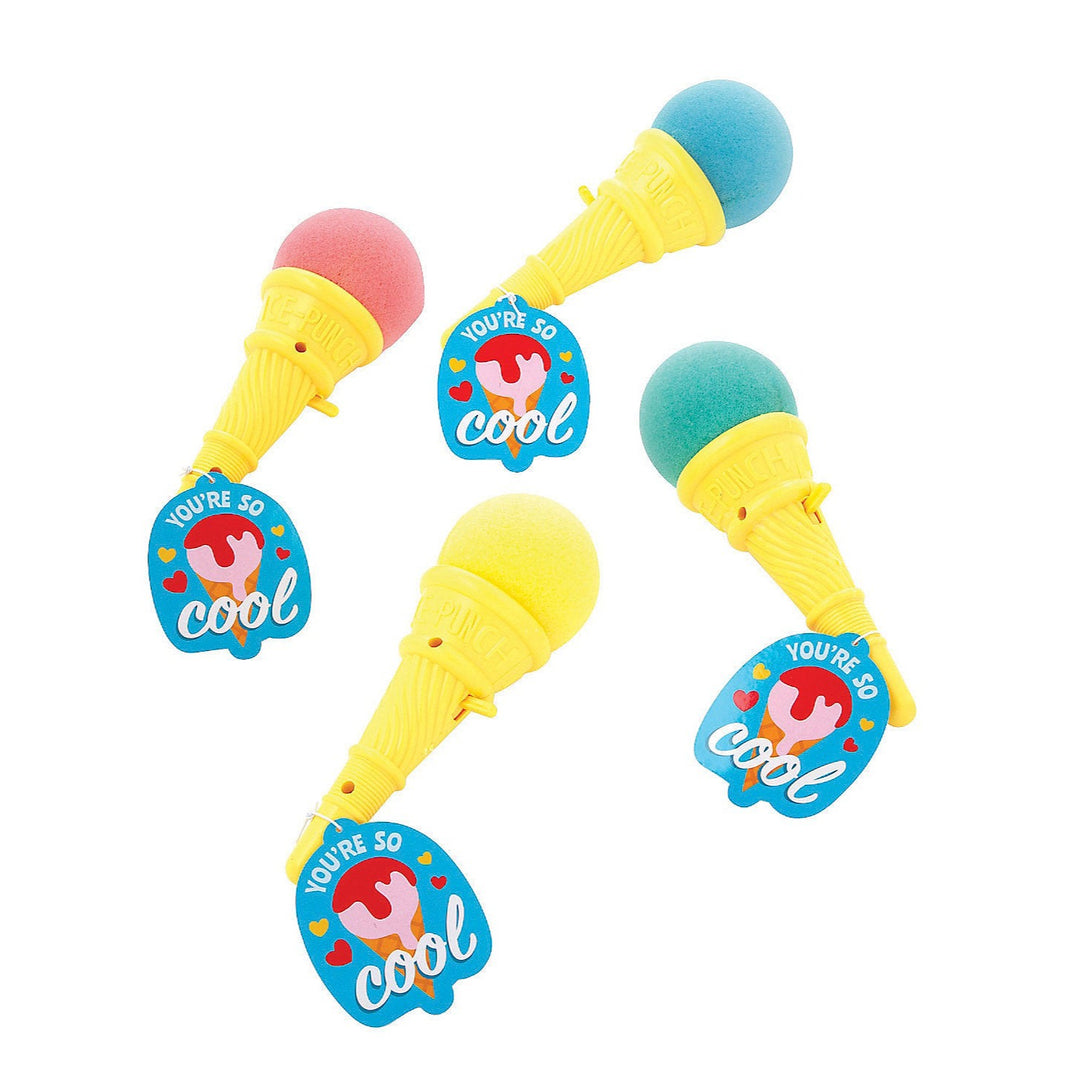 ICE CREAM SHOOTER CONE WITH VALENTINE CARD Fun Express Bonjour Fete - Party Supplies