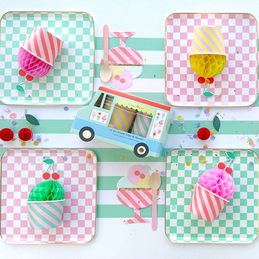 ICE CREAM CUPS & SPOONS VAN Meri Meri Treat Cups ICE CREAM CUPS & SPOONS VAN Bonjour Fete - Party Supplies