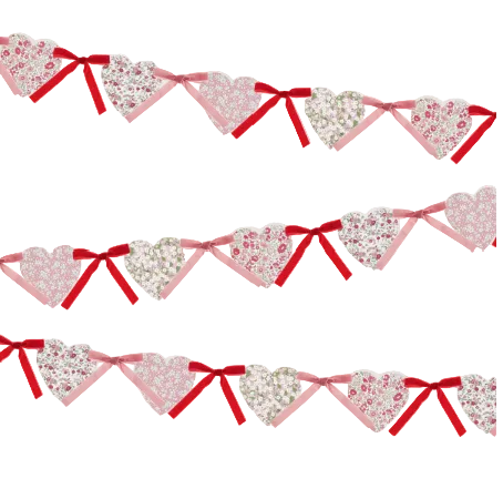 MERI MERI X LIBERTY HEART GARLAND Meri Meri Garlands & Banners MERI MERI X LIBERTY HEART GARLAND Bonjour Fete - Party Supplies
