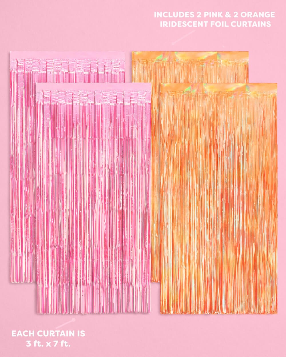 Sunset Curtain Pack - pink + orange foil curtains