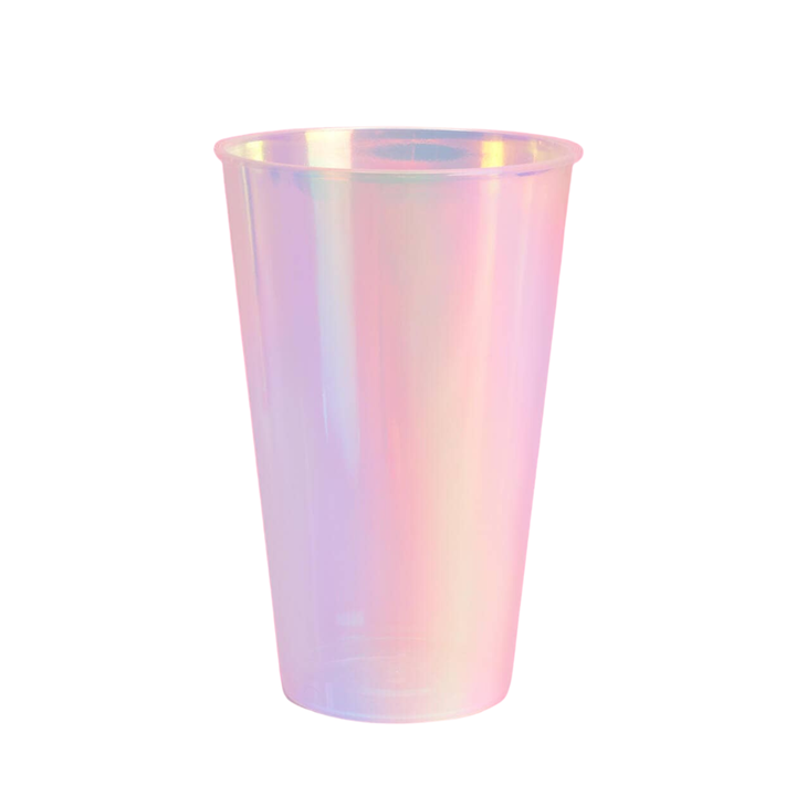 IRIDESCENT PLASTIC PARTY CUPS xo, Fetti Cups IRIDESCENT PLASTIC PARTY CUPS Bonjour Fete - Party Supplies