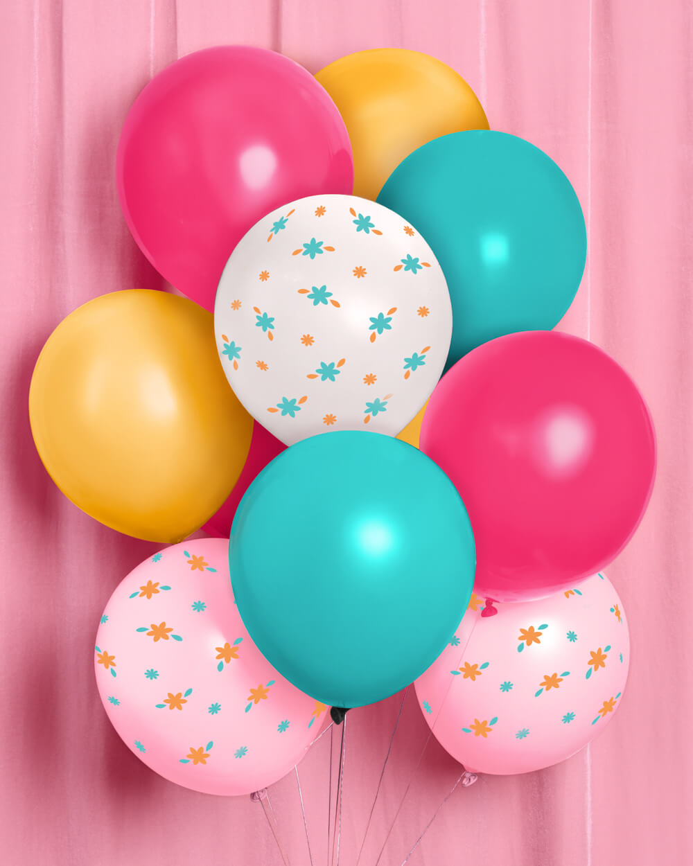 Bunch of bright Italian summer latex balloons for a bachelorette or summer party