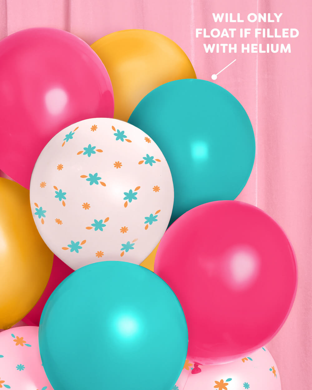Italian summer latex balloon set in bright white, blue, pink, red, and yellow