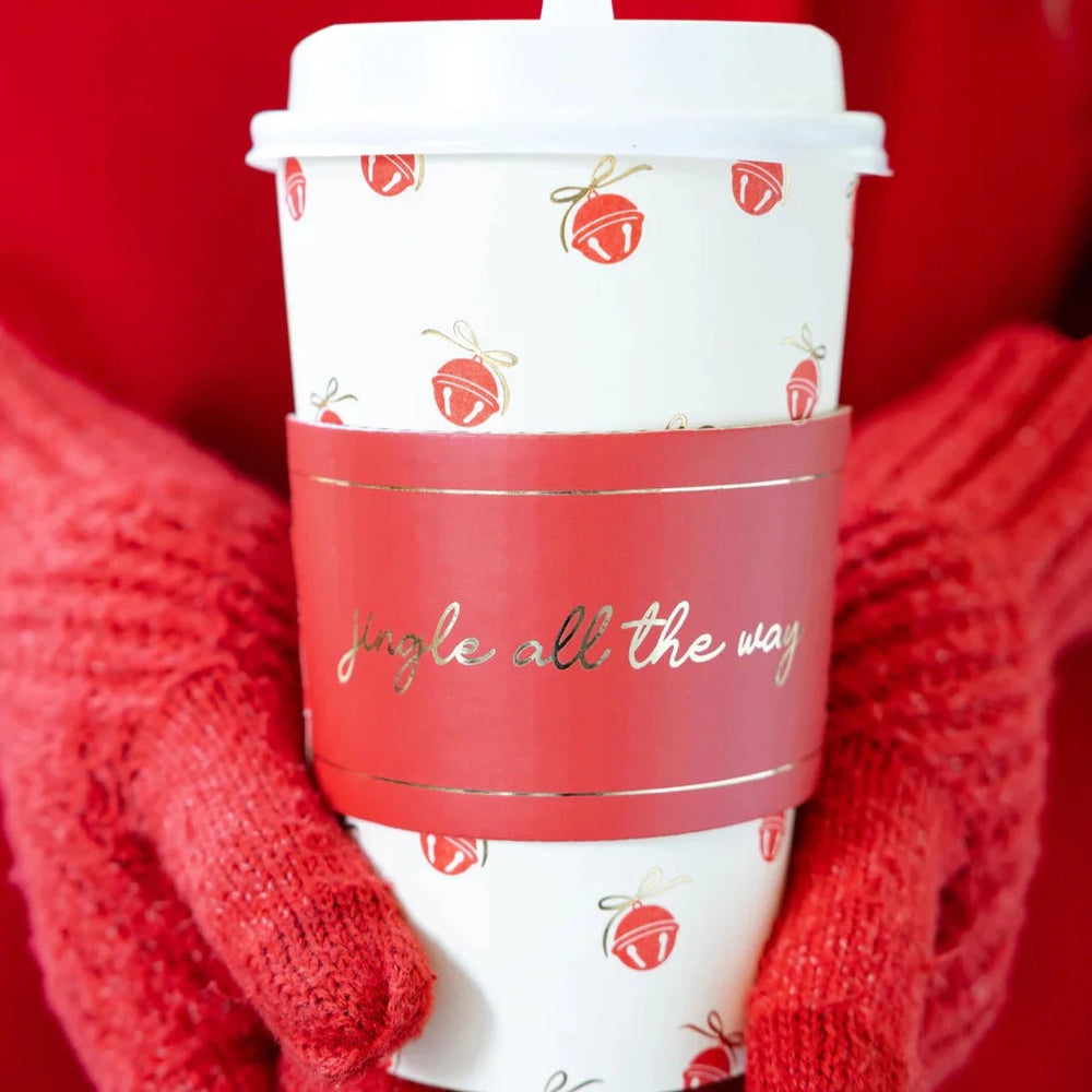 JINGLE BELLS COFFEE CUPS Bonjour Fête  Bonjour Fete - Party Supplies