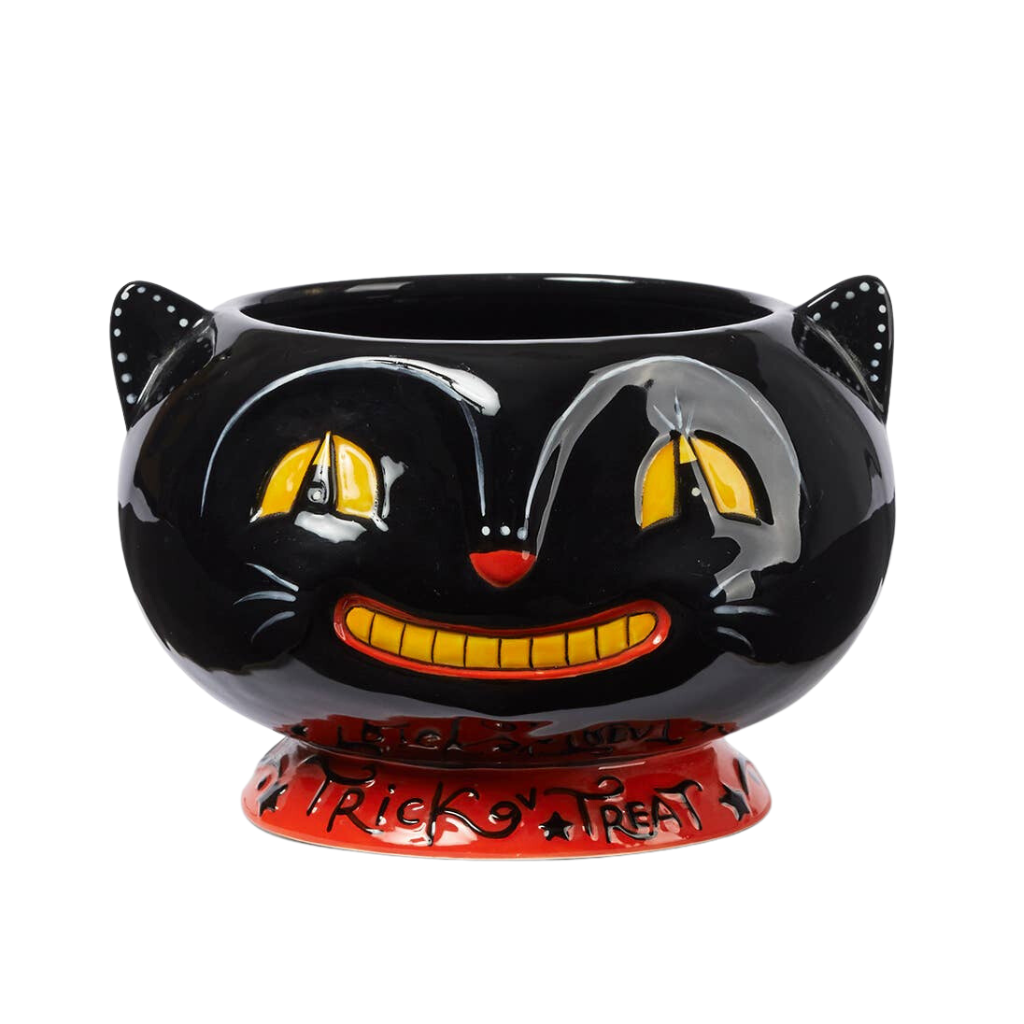 JOHANNA PARKER VINTAGE HALLOWEEN CAT CANDY BOWL Magenta 0 Faire Bonjour Fete - Party Supplies