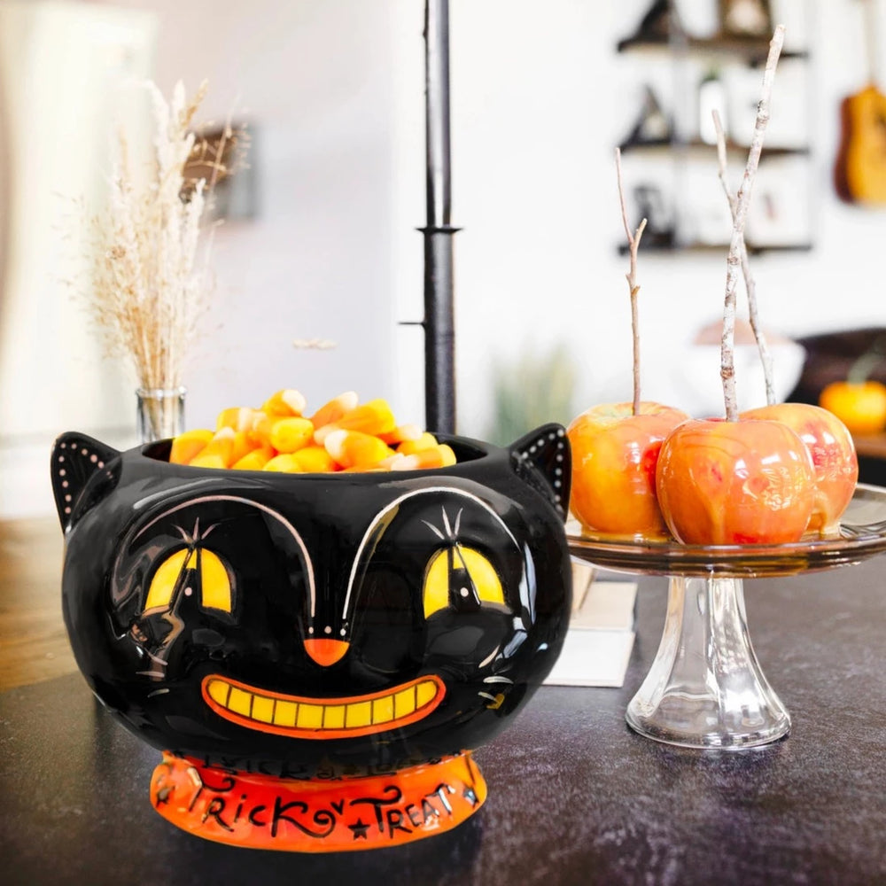 Johanna Parker Vintage Halloween Cat Candy Bowl Bonjour Fete Party Supplies Halloween Home Decor