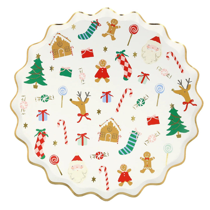 JOLLY CHRISTMAS DINNER PLATES Meri Meri Bonjour Fete - Party Supplies