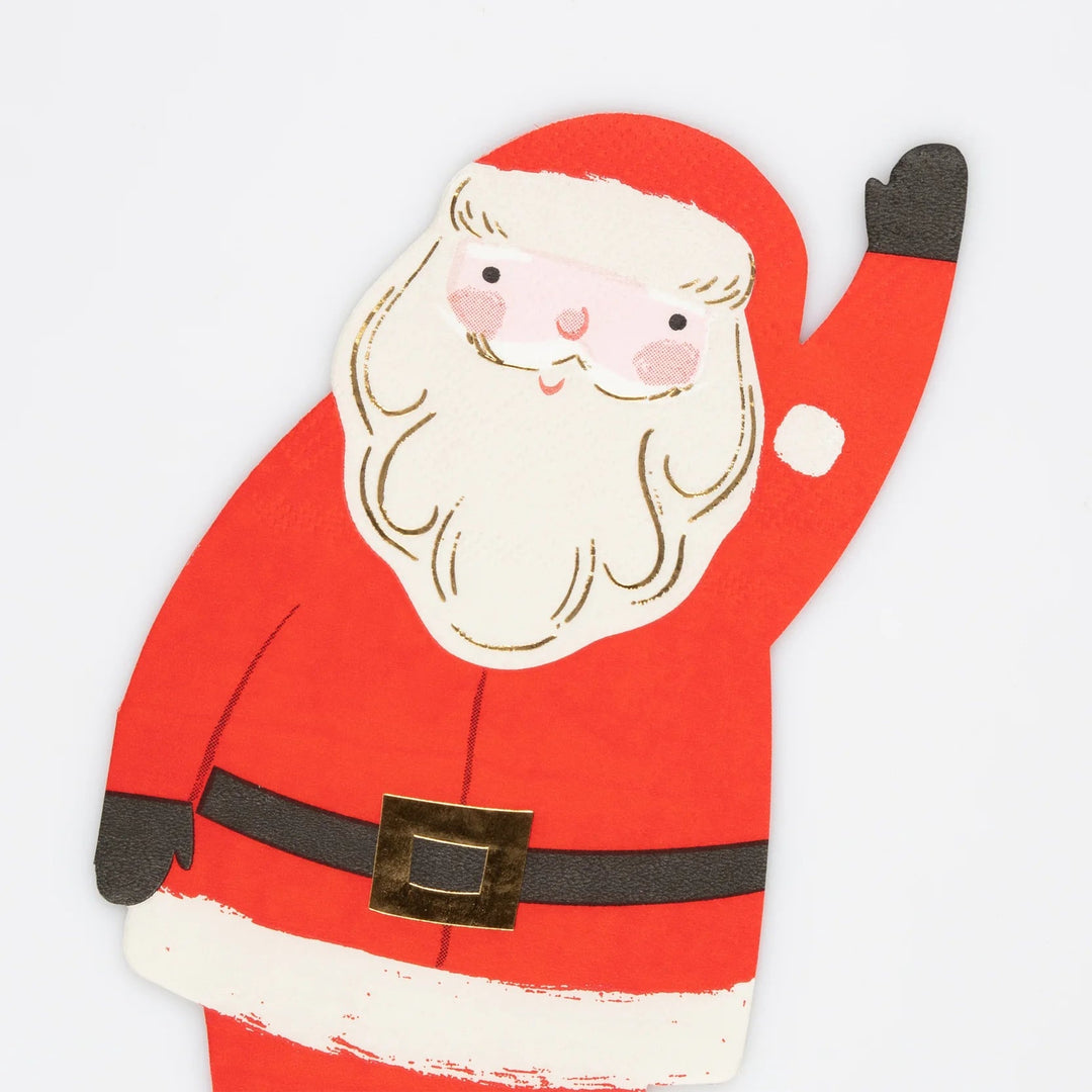 JOLLY CHRISTMAS SANTA NAPKINS Meri Meri Bonjour Fete - Party Supplies