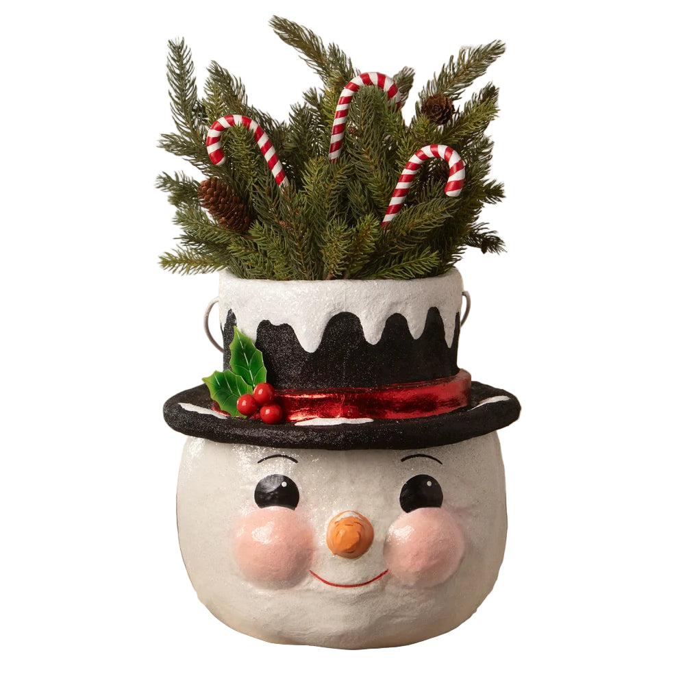 HOLLY HAT SNOWMAN - LARGE Bethany Lowe Designs, Inc. Christmas Centerpiece HOLLY HAT SNOWMAN - LARGE Bonjour Fete - Party Supplies