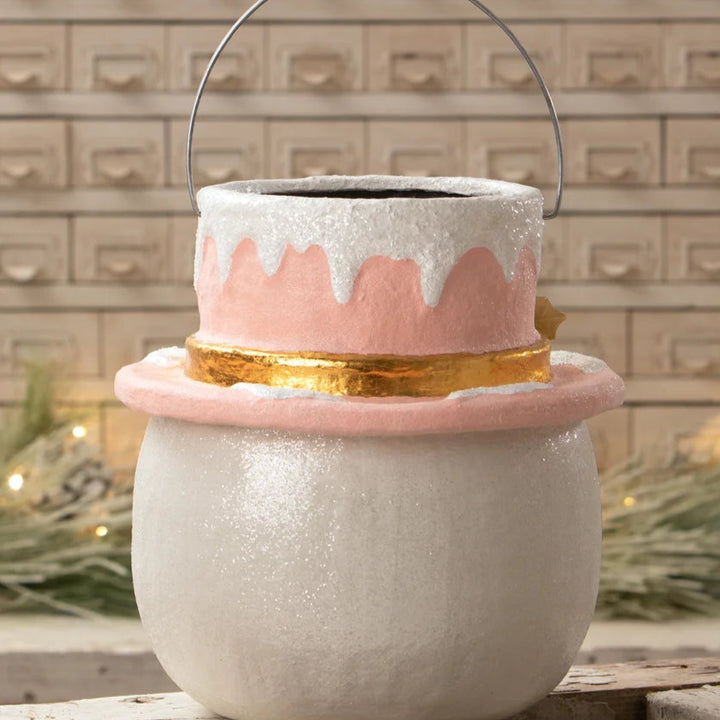 PASTEL HOLLY HAT SNOWMAN Bethany Lowe Designs, Inc. Christmas Centerpiece PASTEL HOLLY HAT SNOWMAN Bonjour Fete - Party Supplies