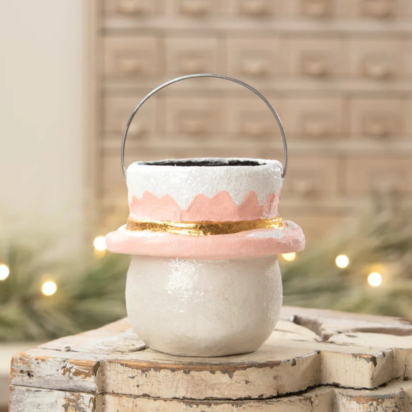 PASTEL HOLLY HAT SNOWMAN - SMALL Bethany Lowe Designs, Inc. Christmas Centerpiece PASTEL HOLLY HAT SNOWMAN - SMALL Bonjour Fete - Party Supplies