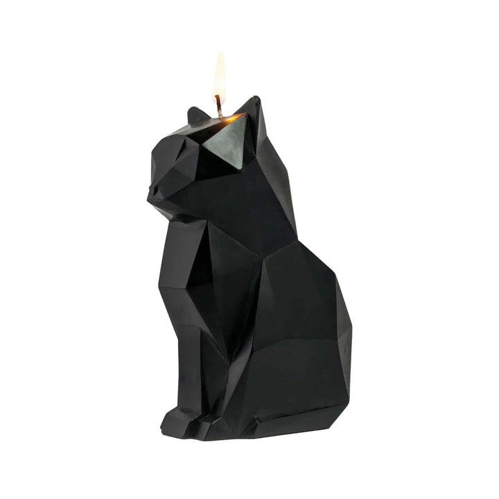 PyroPet Kisa cat candle in black, a sculptural cat shaped candle by 54Celsius