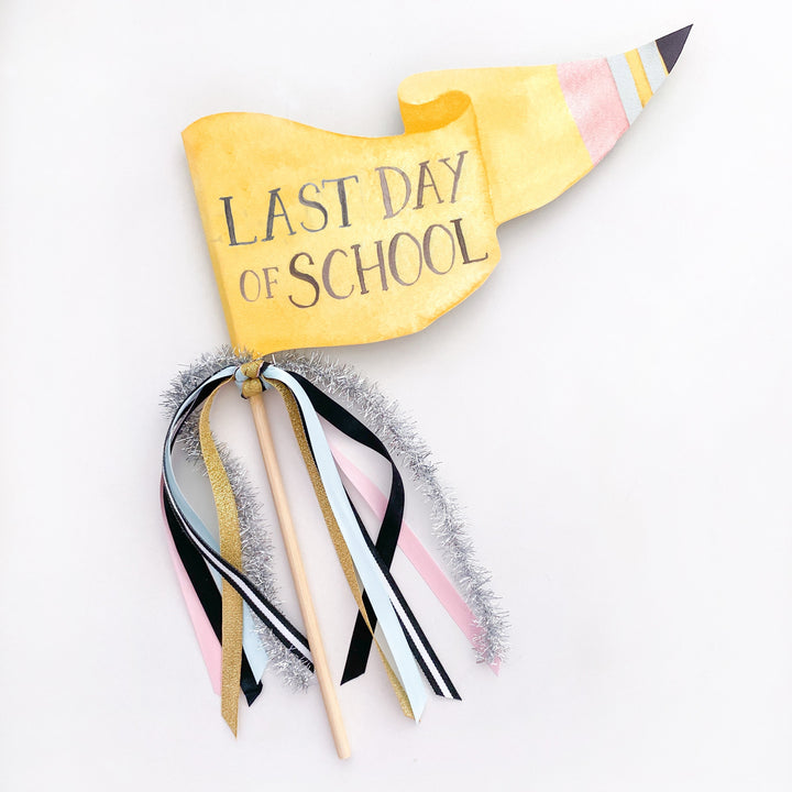 Last Day of School Party Pennant Cami Monet Party Pennants Last Day of School Party Pennant Bonjour Fete - Party Supplies