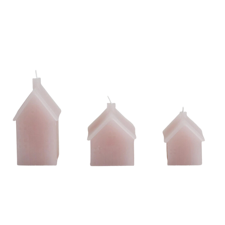 LAVENDER HOUSE SHAPED CANDLES Creative Co-op Bonjour Fete - Party Supplies