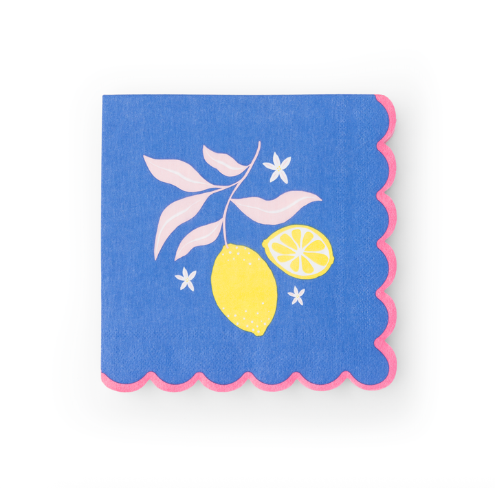 LEMON ZEST LARGE NAPKINS Bonjour Fete Napkins LEMON ZEST LARGE NAPKINS Bonjour Fete - Party Supplies