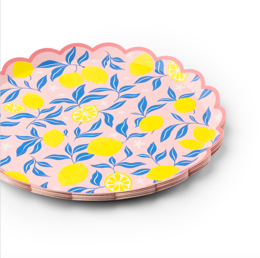 LEMON ZEST SMALL PLATES Bonjour Fete Plates LEMON ZEST SMALL PLATES Bonjour Fete - Party Supplies