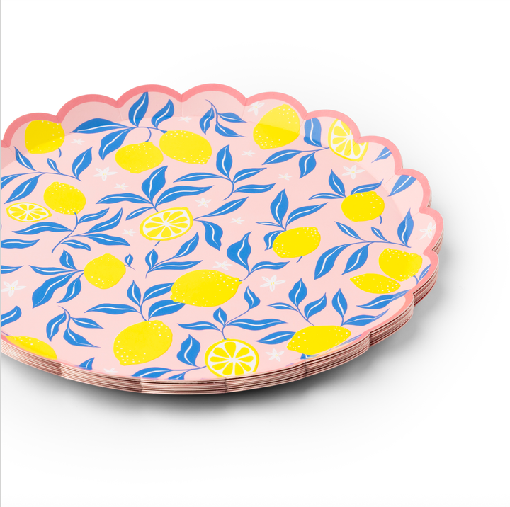 LEMON ZEST SMALL PLATES Bonjour Fete Plates LEMON ZEST SMALL PLATES Bonjour Fete - Party Supplies
